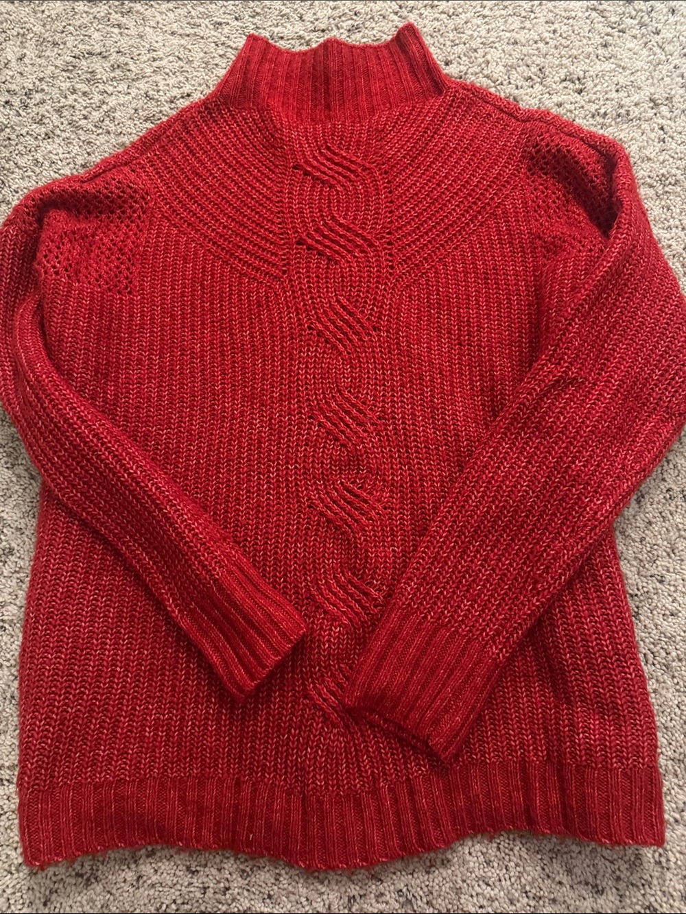 Maurices Red Cable-Detail Turtleneck Sweater